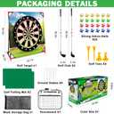 Golf Game Play Set, Golf Chipping Games for Kids with 16 Sticky Golf Balls, 8 Golf Balls, 2 Golf Clubs＆Golf Chipping Target, Indoor Outdoor Lawn Backyard Golf Gifts for Kids