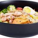 10'' Large Serving Bowl, 2.8 Quart Big Salad Pasta Bowl, Porcelain Fruit Bowl,Matte Mixing Bowls,Wide Soup Bowl for Family Kitchen,Microwave & Dishwasher Safe (Black)