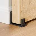 Upgraded Sliding Barn Door Bottom Floor Guide with Adjustable Roller, Wall Mount Floor Guide, Smoothly and Quietly, Easy to Install, Fits up to 2" Thickness Door, Black