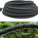 1/4 Inch Soaker Hose for Garden 100ft Soaker Irrigation Drip Hose System, Heavy Duty Drip Irrigation Tubing with Hose Connector Accessories for Watering Garden Beds Vegetable Lawn and Yard (100ft)