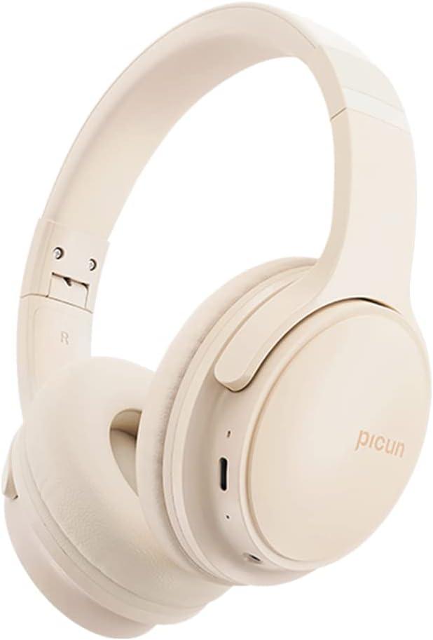 SLuB Wireless Headphones Over Ear, Foldable Bluetooth Headset, HD Stereo Sound, Built-in HD Microphone, 30H Playtime, Suitable for Mobile Phones, Computers, TVs, Games, Outdoors, Offices (Khaki)