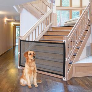 NWK Magic Dog Gate for Stairs Pet Gate for The House Providing a Safe Enclosure for Pets to Play and Rest, 6 Hooks Design (30'' X 43'')