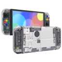 eXtremeRate DIY Full Set Shell Buttons for Nintendo Switch OLED, Crystal Clear Replacement Console Back Plate & Kickstand Custom Case Housing for Nintendo Switch OLED JoyCon - Controller NOT Included