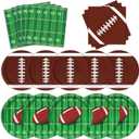 Football Party Supplies Kit, Serves 50 Football Party Decorations Includes Dinner Plates, Dessert Plates, Napkins Perfect for Football Birthday Game Day Tailgate Decorations