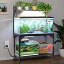 40 Gallon Fish Tank Stand – Aquarium Stand with Power Outlets, 37.7" x 19.2" x 58.66", Heavy-Duty Metal Tank Stand, 40 Gallon Reptile Tank Stand for Home Office – Tank Not Included (Black)