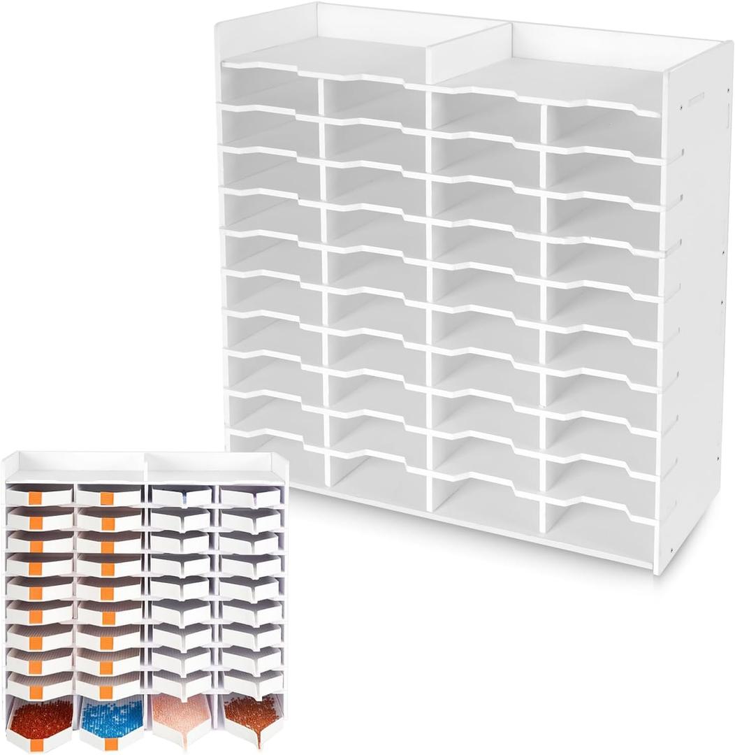 Diamond Painting Tray Organizer Holder, Diamond Art Tray Organizer, Diamond Painting Organizers, Diamond Painting Accessories Kits Hold Up to 40 Diamond Trays for Simultaneous Storage