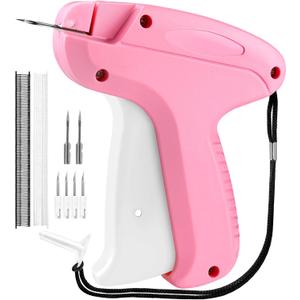 Stitch Gun for Clothes, Handheld Stitch Tag Gun, Fabric Stapler for Clothing Fixer, Sewing Kit Including 1,000 Black Fasteners & 1,000 White Fasteners & 6 Needles