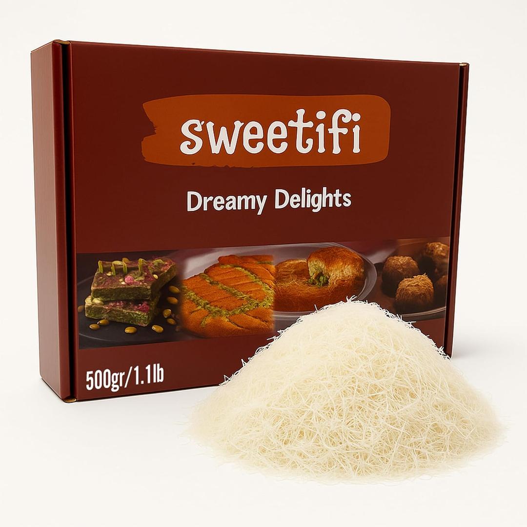 Sweetifi Kataifi Shredded Fillo Dough, Dried Chopped Kataifi for Dubai Chocolate, Authentic Kataifi Pastry for Desserts and Sweet Treats (500gr (1.1lb)) (EXP 03/25/26)