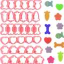 HUAKENER Mini Cookie Cutters - Goldfish, Dog Bone, Paw, Heart, Flower, Carrot, Cute Cookie Cutter Set for Mini Cookies, Pet Snacks, Fondant, BPA Free (Set of 6)