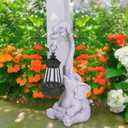 Solar Garden Elephants Statues for Outside Decor Yard Decorations for Patio Balcony Backyard Lawn Ornaments Retirement Gift for Women Grandma Mom Gardening Gifts