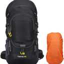 ShowyLive 60L Hiking Backpack for Men/Women - Lightweight Waterproof Travel Backpack with Rain Cover, Multi-Compartments, Adjustable Straps - Large Camping Bag for Outdoor Adventures (Black)