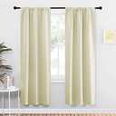 NICETOWN Blackout Curtains for Living Curtains, Window Treatment Thermal Insulated Solid Room Darkening Drape Panels for Girls Room (Beige, Set of 2, 34 inches Width by 72 inches Length)
