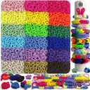 UCDRMA 1800PCS Soft Cloth Loom Bands Refill for Bracelet, Loop Bracelet Making Kit in 18 Rainbow Colors Weaving Loom Refill Loops Pack, Elastic Band Bracelet Kit Can Make 70+ Friendship Bracelets