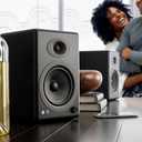 Audioengine A5+ Powered Bookshelf Speakers - Premium 150W Stereo Speakers for Music, Gaming, Turntables, Home Theater Systems - Powerful Studio Monitors (Black)