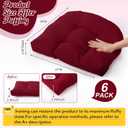 Thyle Outdoor Chair Cushions Set of 6 Waterproof Sun Protection Square Tufted Overstuffed Patio Furniture Seat Cushion for Patio Furniture Dining Indoor 19" x 19"(Wine Red)