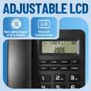 Corded Landline Phones for Home/Office, Desk Corded Telephone with Display and Adjustable Volume, Support Music on Hold, Speakerphone, DND and Calculator Function, Uvital House Phone (Black)