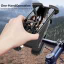 Bike Phone Holder, [Super Stable Metal] Motorcycle Phone Mount with Security Lock, Bicycle Phone Holder Handlebar with Soft Cushion & Adjustable Clip Compatible with 4.7''-6.8'' Phone (1 Pack)