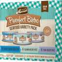 Merrick Purrfect Bistro Grain Free Premium Canned Pate Adult Wet Cat Food, Variety Pack Seafood Recipes - (12 Packs of 12) 5.5 oz. Cans