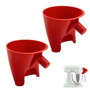 2 Pack Flour Funnel Compatible with Kitchen Aid Mixer, Stand Mixer Attachment, Easy Pour Mess Free Attachment, Easy to Clean, Mixer Accessories for Pouring Sugar, Flavoring, Eggs and Water (Purple)
