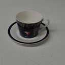 Portmeirion Sara Miller London Chelsea Teacup and Saucer, Navy | 8 Oz Cup for Drinking Tea and Coffee | Made from Fine China with Gold Detail | Handwash Only