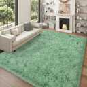 Super Fluffy Rug for Bedroom, Modern Shag Sage Green Area Rugs, Soft and Cozy Plush Carpet for Kids,Girls Boys and Teen Decorations for Living Room Dorm Nursery Classroom, 4x6 Feet Light Green