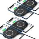 2 Pack Dual 15W Wireless Charger for Multiple Devices, 30W Fast Wireless Charging Pad/Mat for Apple iPhone, for AirPods, for Samsung Phone, for Google Pixel, and All Qi-Enabled Devices (Black-2Pack)