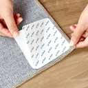 12 PCS Rug Tape Sticker: Rug Pad Gripper for Hardwood Floors Double Sided Adhesive Carpet Tape Anti Slip Rug Grips for Area Rugs to Keep Rugs in Place- White