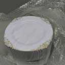 Nervure 100Pcs White and Gold Plastic Plates - 7.5inch Gold Disposable Plates - Heavyweight Plastic Dessert Plate for Wedding & Party