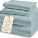 LANE LINEN 1000 Thread Count 100% Egyptian Cotton King Size Sheets Silky Sateen Weave, Naturally Cooling & Durable, Ultra-Soft Luxury You Can Feel,15" Deep Pocket King Sheet Set French Blue