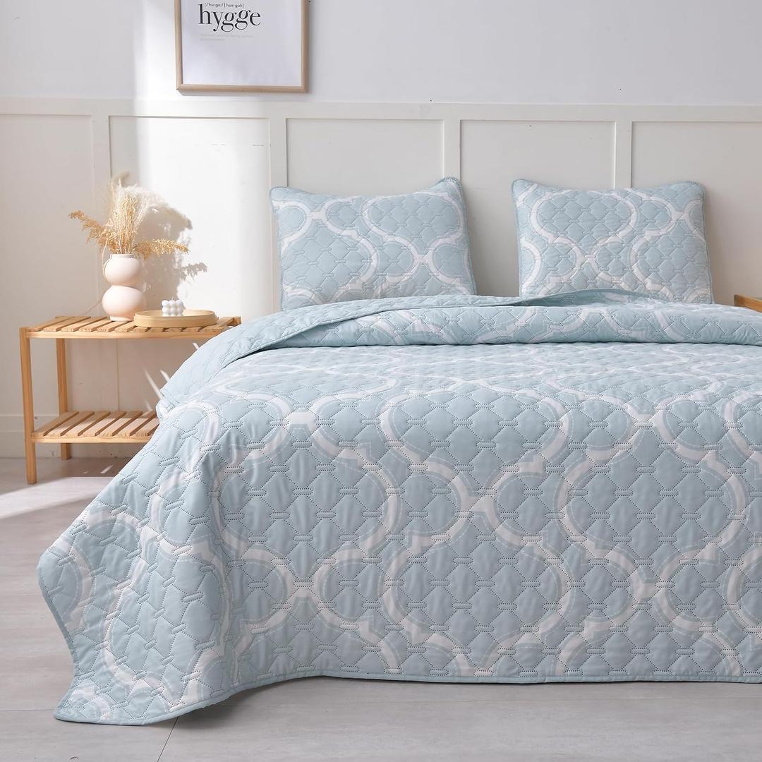 Quilts Twin Size Coverlet 3 PieceLightweight Soft Bedspread Quilt Set, Reversible Quilt Bedding Set with 2 Pillow Shams for All Season