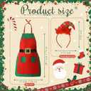Toulite 36 Pcs Christmas Elf Aprons and Elves Headband Sets Bulk Elf Costume Headwear for Christmas Party (Red)