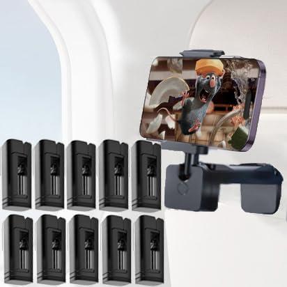 10 PACK Airplane Phone Holder for iPhone Samsung and other Phones Travel Essentials Accessories Cruise car Mount Cell Stand air Plane Table seat Desk clip Flight Vacation Universal Size Hands Free