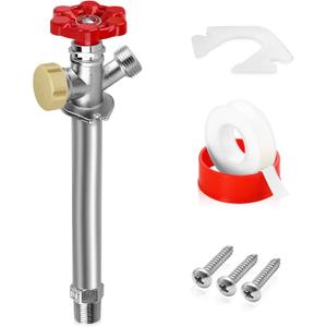 Boltigen 6inch Anti-Siphon Frost Free Sillcock Valve, No Lead Brass Freeze Proof Outdoor Water Faucet, 1/2" NPT X 3/4'' GHT Hose Bib Frost Free Outside Spigot