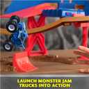 Monster Jam, Supercharge Speedway Playset, Megalodon and El Toro Loco Die-Cast Monster Trucks, Light Up World Finals Track Kids Toys for Boys Ages 3 and Up