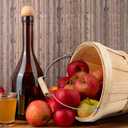 6 Pcs Fall Wooden Apple Bushel Baskets 1/2 Peck with Handle, Round