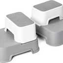 2 Step Stool for Kids (2 Packs),Toddler Stool for Bathroom Sink,Potty Training,Toilet Stool, Slip Resistant(Grey)