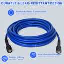 Pressure Washer Hose 50 FT 1/4" ID, Kink Resistant Power Washer Hose with M22 Fittings, Rated up to 3200 PSI