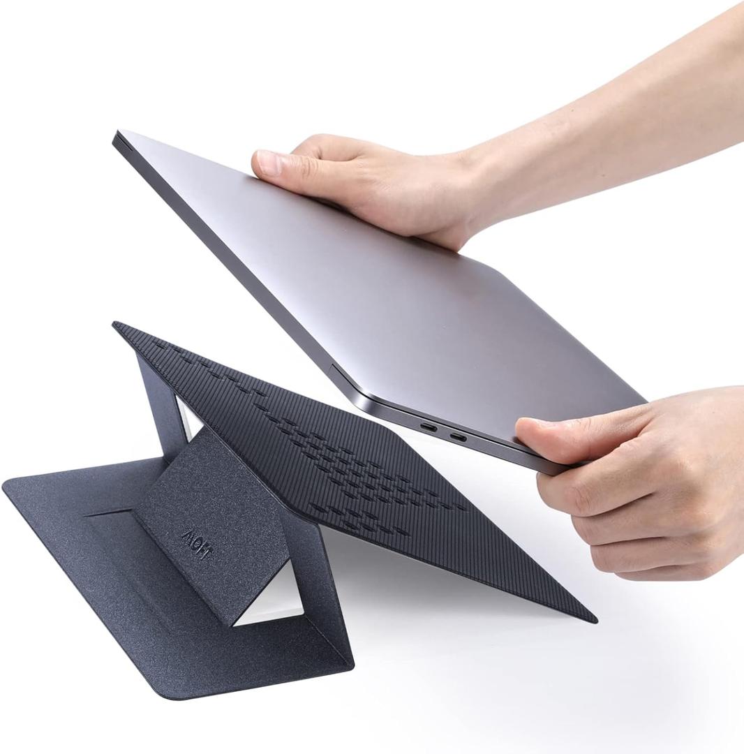 MOFT Laptop Stand for Desk, Non-Adhesive MacBook Stand 15 & 25 Adjustable 2 Levels, Ergonomic Computer Stand Fits All Laptops up to 11.6"-16", Space Gray