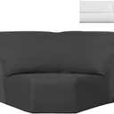 Weysat Corner Sofa Cover Stretch Corner Couch Cover Furniture Protector for Living Room Sectional Recliner Sofa Slipcover Reclining L Shape Couch Additional Seat(Dark Gray,Milk Silk)