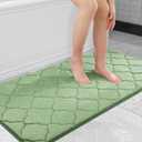 OLANLY Memory Foam Bath Mat Rug 44x24, Ultra Soft and Absorbent Bathroom Rugs, Non-Slip, Comfortable, Machine Washable Bath Carpet for Bathroom Floor, Tub Shower and Home Decor Accessories, Sage Green