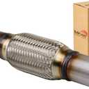 Exhaust Flex Pipe Universal Type 100% Stainless Steel For Heavy Duty and Cars (1 PC, 1.75X6X10)