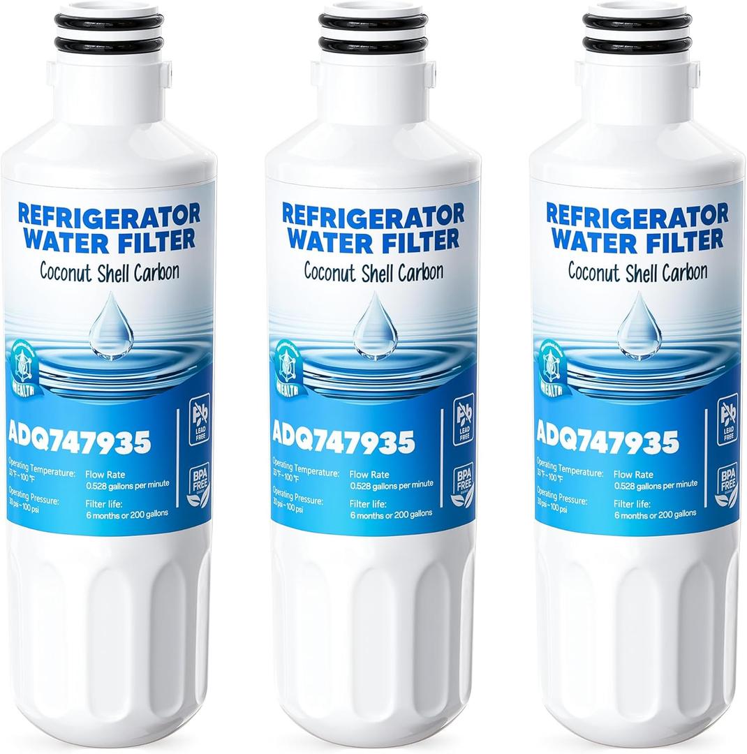 LT1000P Water Filter Replacement Fit for L-G Lt1000P/PC/PCS Compatible with L-G Models ADQ747935, ADQ74793501/02, MDJ64844601, LFXS26973S, LMXS30796S Water Filters, 3Packs By AVXBYR