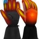 SVPRO USB Heated Gloves for Men Women, Battery Powered Electric Warming Winter Gloves, Touchscreen Thermal Gloves for Skiing (Black, L)