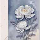 DORADUBO Blank Inside Greeting Card with Envelope for All Occasions, 5x7 Inch Watercolor Peony Greeting Card – Birthday, Sympathy, Thank You - Single Card Pack of 3