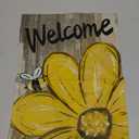 AVOIN colorlife Bee Sunflower Spring Summer Garden Flag 12x18 Inch Double Sided Outside, Welcome Wood Grain Yard Outdoor Flag (Multi)