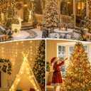 2 x YOUNGAR 98FT String Lights Outdoor, 8 Modes Fairy Twinkle Christmas 200 LED Lights, 30V Plug-in for Tree, Home, Garden, Wedding, Party, Holiday Indoor Decoration, Warm White, Connectable