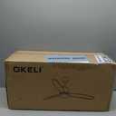 OKELI Clear Ceiling Fan with Light, 52 Inch Black Transparent Ceiling Fans with Light and Remote 3 Reversible Blade LED Ceiling Fan and Light Combo for Living Room, Bedroom, Patio