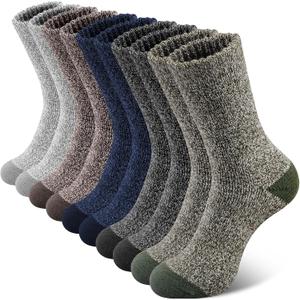 SIMIYA 5 Pairs Merino Wool Socks for Men, Super Thick Hiking Thermal Socks for Cold Weather