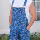 Bib Overalls for Men Shorts Romper Festival Jumpsuits Fashion Coveralls (Small, Blue-3)