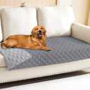 Smiry Waterproof Dog Bed Cover Pet Blanket, Soft Washable Dog Blanket for Furniture Bed Couch Sofa Reversible, Checkered (30"x70", Grey/Light Grey)
